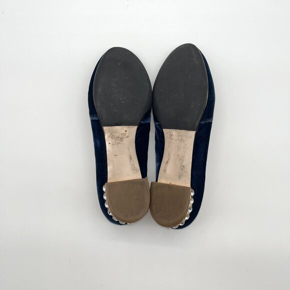 Miu Miu Black and Gold Embroidered Loafers - Picture 8 of 13